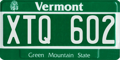 VT license plate XTQ602