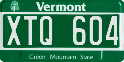VT license plate XTQ604