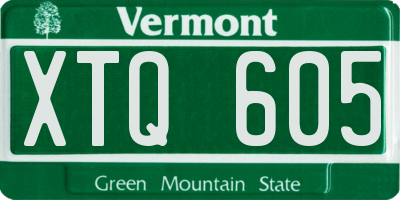 VT license plate XTQ605