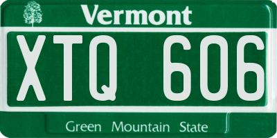VT license plate XTQ606