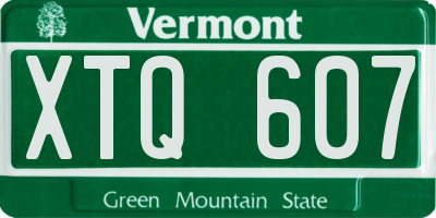 VT license plate XTQ607