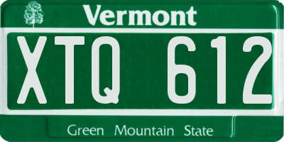 VT license plate XTQ612