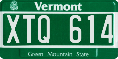 VT license plate XTQ614