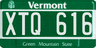 VT license plate XTQ616