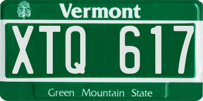 VT license plate XTQ617
