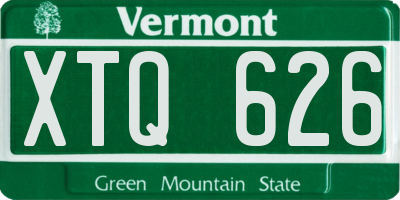VT license plate XTQ626