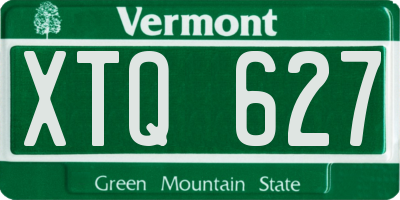 VT license plate XTQ627