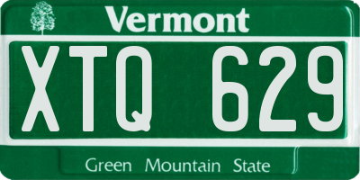 VT license plate XTQ629