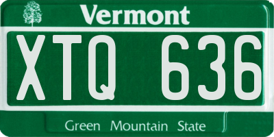 VT license plate XTQ636