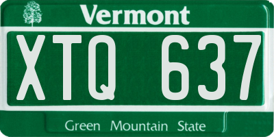 VT license plate XTQ637