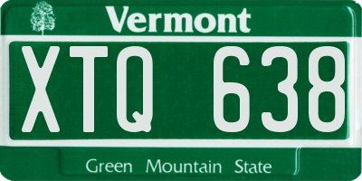 VT license plate XTQ638