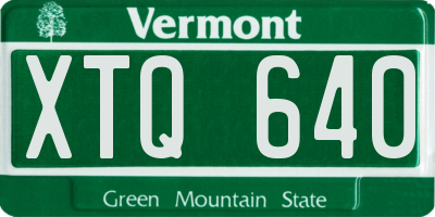 VT license plate XTQ640