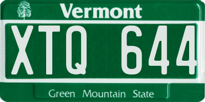 VT license plate XTQ644