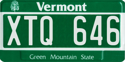 VT license plate XTQ646