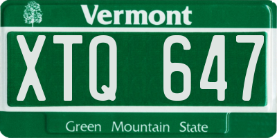 VT license plate XTQ647