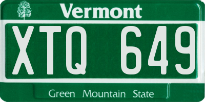 VT license plate XTQ649
