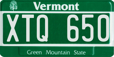 VT license plate XTQ650