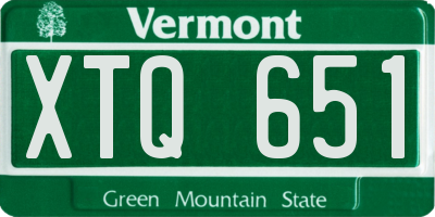 VT license plate XTQ651