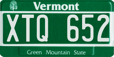 VT license plate XTQ652