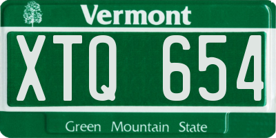 VT license plate XTQ654