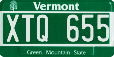 VT license plate XTQ655