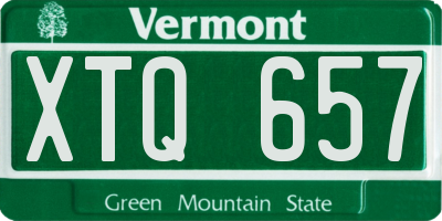 VT license plate XTQ657