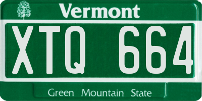 VT license plate XTQ664