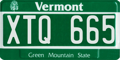 VT license plate XTQ665