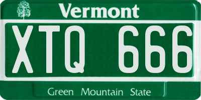 VT license plate XTQ666