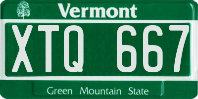 VT license plate XTQ667