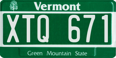 VT license plate XTQ671