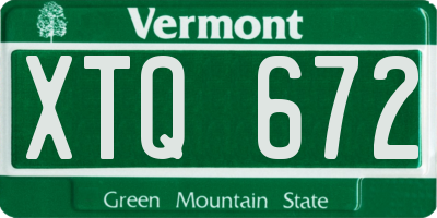 VT license plate XTQ672