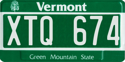 VT license plate XTQ674