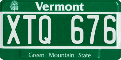 VT license plate XTQ676