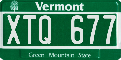 VT license plate XTQ677