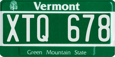 VT license plate XTQ678