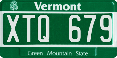 VT license plate XTQ679