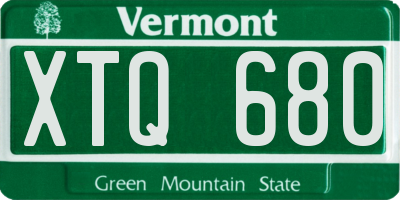 VT license plate XTQ680
