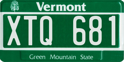 VT license plate XTQ681