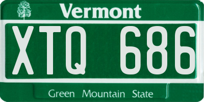 VT license plate XTQ686