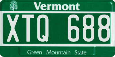 VT license plate XTQ688