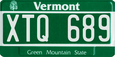 VT license plate XTQ689