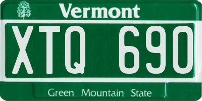 VT license plate XTQ690