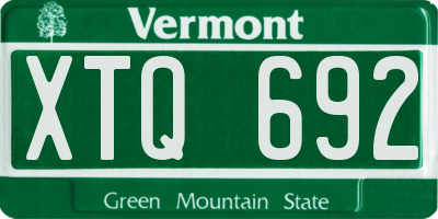 VT license plate XTQ692