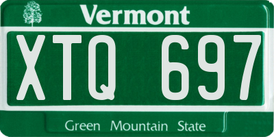 VT license plate XTQ697