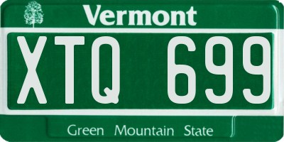 VT license plate XTQ699
