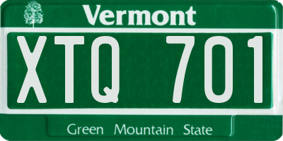 VT license plate XTQ701