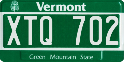 VT license plate XTQ702