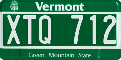 VT license plate XTQ712