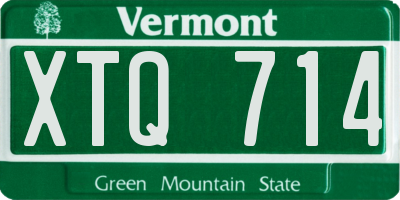 VT license plate XTQ714